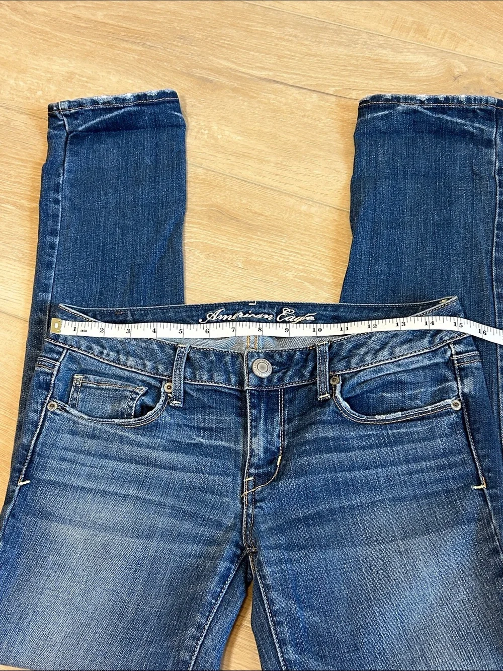 Vintage 2010 Y2K American Eagle AE Stretch Low Rise Skinny Jeans Size 6 Short - Picture 8 of 13